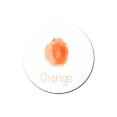 Orange Fruit Watercolor Painted Magnet 3  (round)