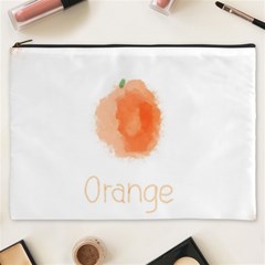 Orange Fruit Watercolor Painted Cosmetic Bag (xxxl) by Mariart