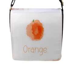 Orange Fruit Watercolor Painted Flap Closure Messenger Bag (l) by Mariart