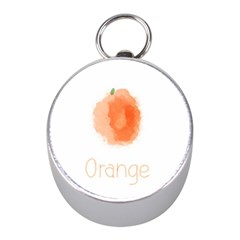 Orange Fruit Watercolor Painted Mini Silver Compasses by Mariart