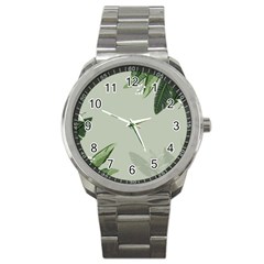 Banana Pattern Plant Sport Metal Watch by Mariart