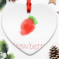 Strawbery Fruit Watercolor Painted Ornament (heart) by Mariart