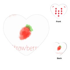 Strawbery Fruit Watercolor Painted Playing Cards Single Design (heart) by Mariart