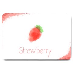 Strawbery Fruit Watercolor Painted Large Doormat  by Mariart