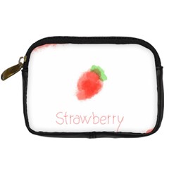 Strawbery Fruit Watercolor Painted Digital Camera Leather Case by Mariart