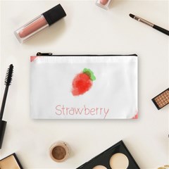 Strawbery Fruit Watercolor Painted Cosmetic Bag (small) by Mariart