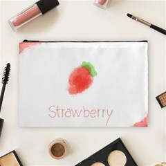 Strawbery Fruit Watercolor Painted Cosmetic Bag (large) by Mariart