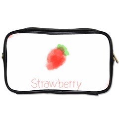 Strawbery Fruit Watercolor Painted Toiletries Bag (one Side) by Mariart