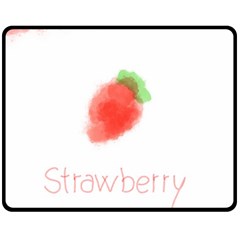 Strawbery Fruit Watercolor Painted Fleece Blanket (medium) 