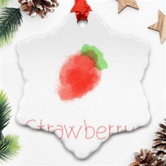 Strawbery Fruit Watercolor Painted Snowflake Ornament (two Sides) by Mariart