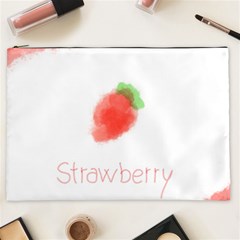 Strawbery Fruit Watercolor Painted Cosmetic Bag (xxl) by Mariart