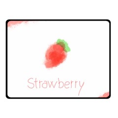 Strawbery Fruit Watercolor Painted Double Sided Fleece Blanket (small)  by Mariart