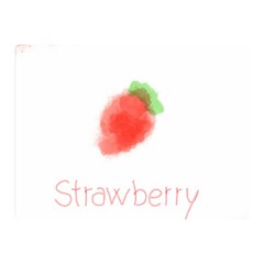 Strawbery Fruit Watercolor Painted Double Sided Flano Blanket (mini)  by Mariart