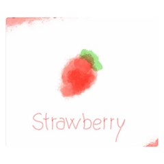 Strawbery Fruit Watercolor Painted Double Sided Flano Blanket (small)  by Mariart