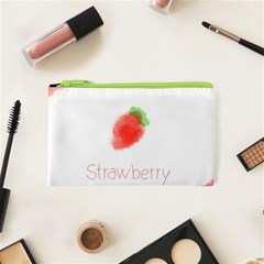 Strawbery Fruit Watercolor Painted Cosmetic Bag (xs) by Mariart