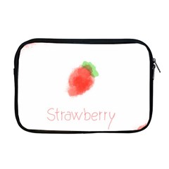 Strawbery Fruit Watercolor Painted Apple Macbook Pro 17  Zipper Case by Mariart