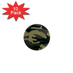 Green Military Camouflage Pattern 1  Mini Magnet (10 Pack)  by fashionpod