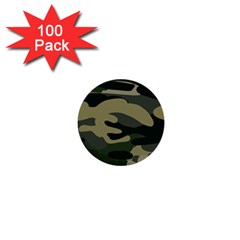 Green Military Camouflage Pattern 1  Mini Buttons (100 Pack)  by fashionpod