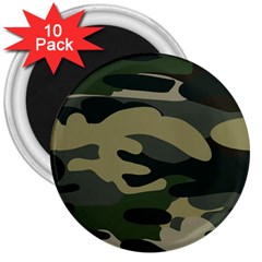 Green Military Camouflage Pattern 3  Magnets (10 Pack)  by fashionpod