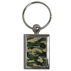 Green Military Camouflage Pattern Key Chain (rectangle)