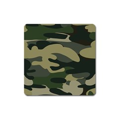 Green Military Camouflage Pattern Square Magnet by fashionpod