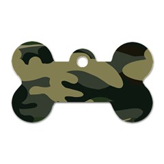 Green Military Camouflage Pattern Dog Tag Bone (two Sides) by fashionpod