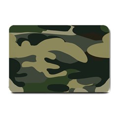 Green Military Camouflage Pattern Small Doormat  by fashionpod