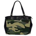 Green Military Camouflage Pattern Oversize Office Handbag (2 Sides) Front