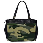 Green Military Camouflage Pattern Oversize Office Handbag (2 Sides) Back