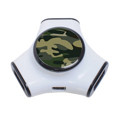 Green Military Camouflage Pattern 3-port Usb Hub by fashionpod