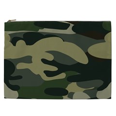 Green Military Camouflage Pattern Cosmetic Bag (xxl) by fashionpod