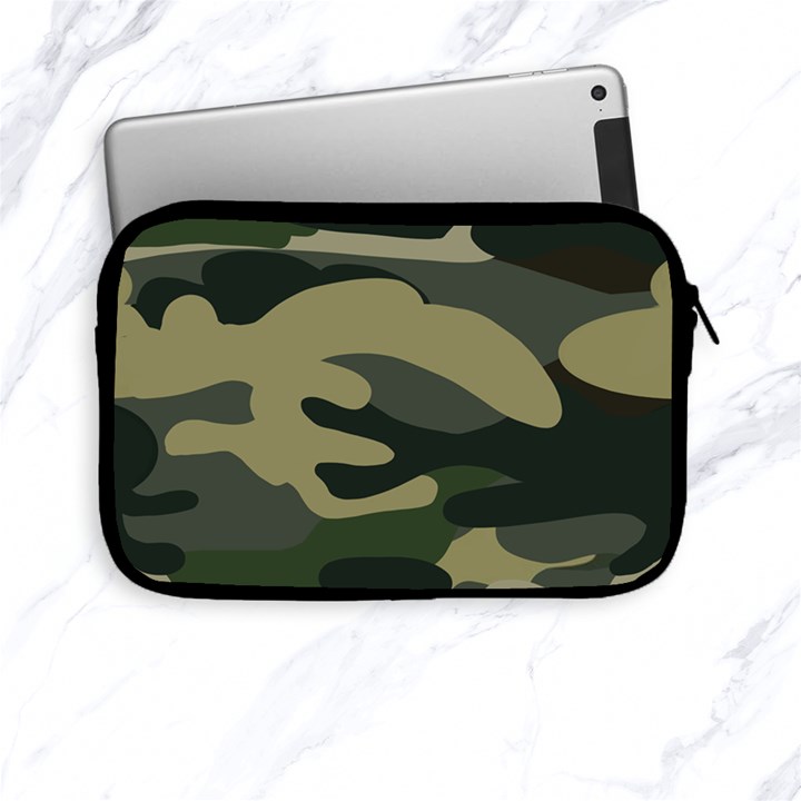 Green Military Camouflage Pattern Apple iPad Mini Zipper Cases