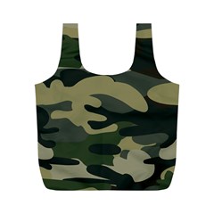 Green Military Camouflage Pattern Full Print Recycle Bag (m) by fashionpod