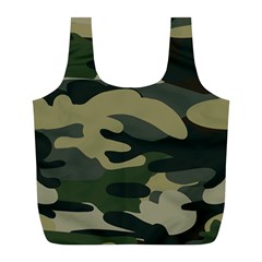 Green Military Camouflage Pattern Full Print Recycle Bag (l) by fashionpod