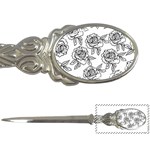 Line Art Black And White Rose Letter Opener Front