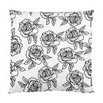 Line Art Black And White Rose Standard Cushion Case (One Side) Front