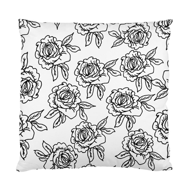 Line Art Black And White Rose Standard Cushion Case (One Side)