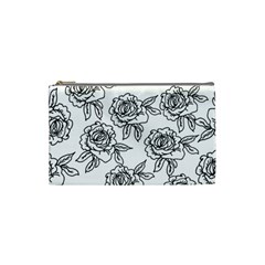 Line Art Black And White Rose Cosmetic Bag (small) by MintanArt