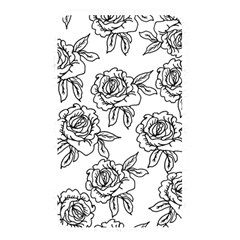 Line Art Black And White Rose Memory Card Reader (rectangular)