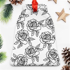 Line Art Black And White Rose Ornament (bell)