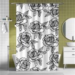 Line Art Black And White Rose Shower Curtain 48  x 72  (Small)  Curtain(48  X 72 ) - 42.18 x64.8  Curtain(48  X 72 )