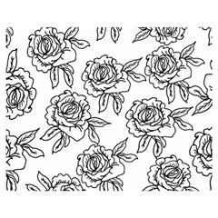 Line Art Black And White Rose Double Sided Flano Blanket (medium)  by MintanArt