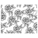 Line Art Black And White Rose Double Sided Flano Blanket (Medium)  60 x50  Blanket Front