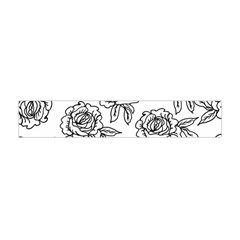 Line Art Black And White Rose Flano Scarf (mini) by MintanArt