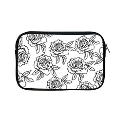 Line Art Black And White Rose Apple Macbook Pro 13  Zipper Case