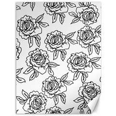 Line Art Black And White Rose Canvas 36  X 48  by MintanArt