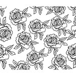 Line Art Black And White Rose Deluxe Canvas 14  x 11  (Stretched) 14  x 11  x 1.5  Stretched Canvas