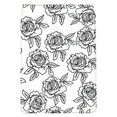 Line Art Black And White Rose Removable Flap Cover (l)