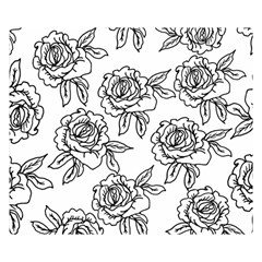 Line Art Black And White Rose Double Sided Flano Blanket (small) 