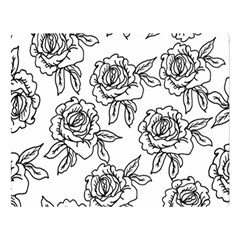 Line Art Black And White Rose Double Sided Flano Blanket (large)  by MintanArt